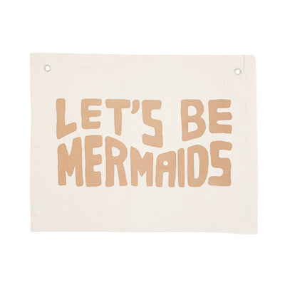 let's be mermaids clay banner - Sweet Water Decor - Wall Hanging