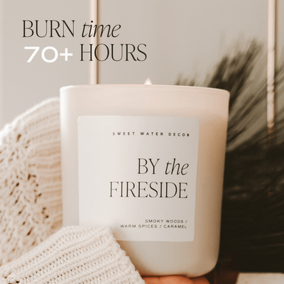 By The Fireside Soy Candle - Tan Matte Jar - 15 oz - Sweet Water Decor - Candles