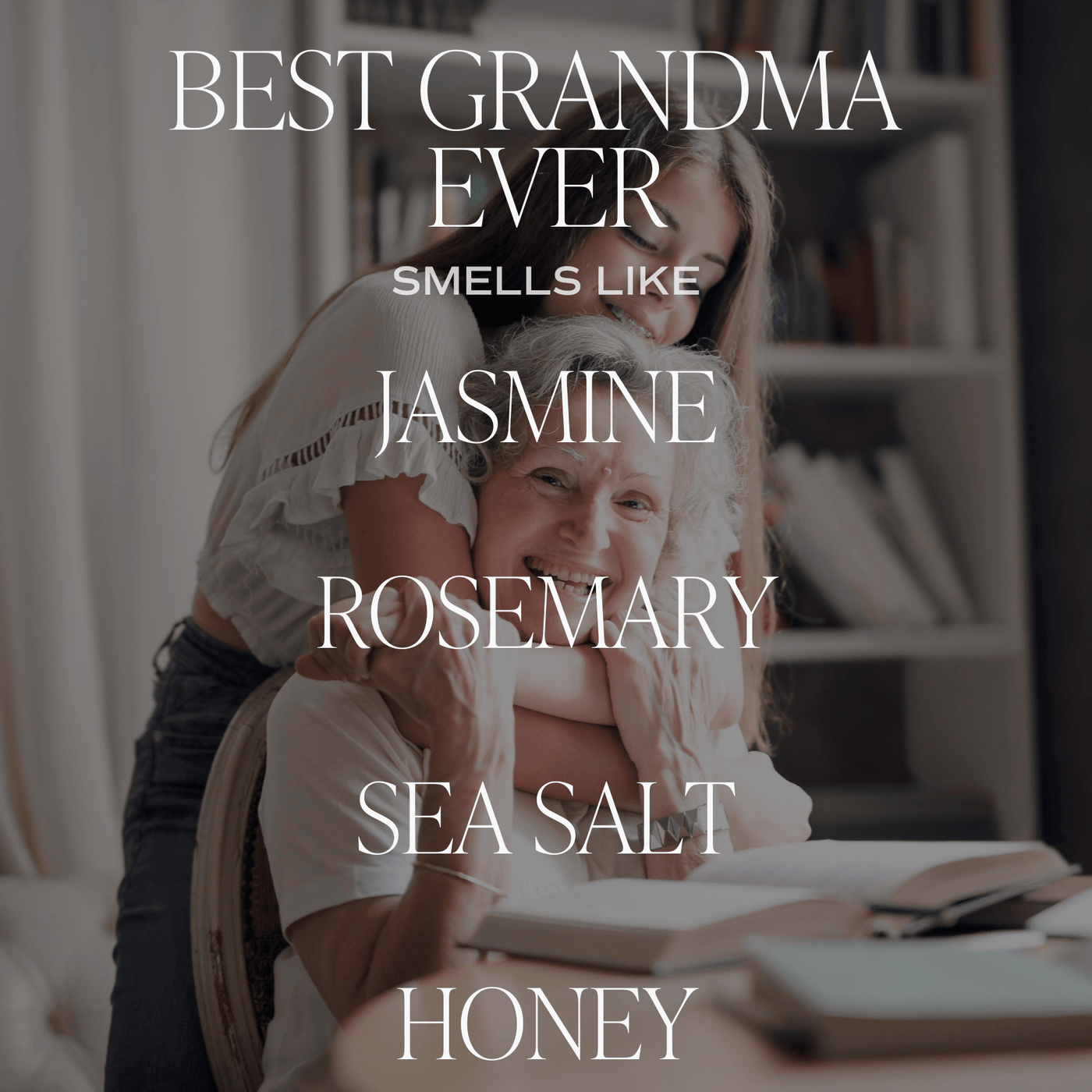 Best Grandma Ever Soy Candle - Clear Jar - 9 oz (Wildflowers and Salt) - Sweet Water Decor - Candles