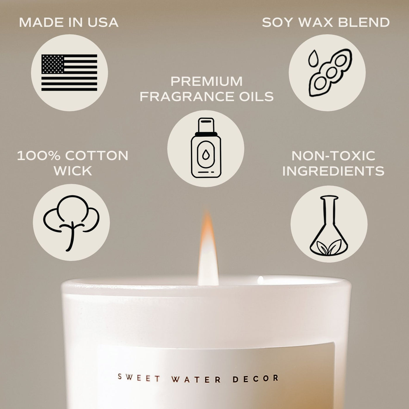 Stress Relief Soy Candle - White Jar - 11 oz - Sweet Water Decor - Candles