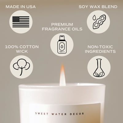 Cashmere and Vanilla Soy Candle - White Jar - 11 oz - Sweet Water Decor - Candles