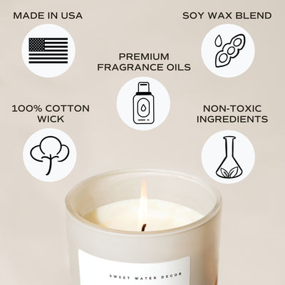 By The Fireside Soy Candle - Tan Matte Jar - 15 oz - Sweet Water Decor - Candles