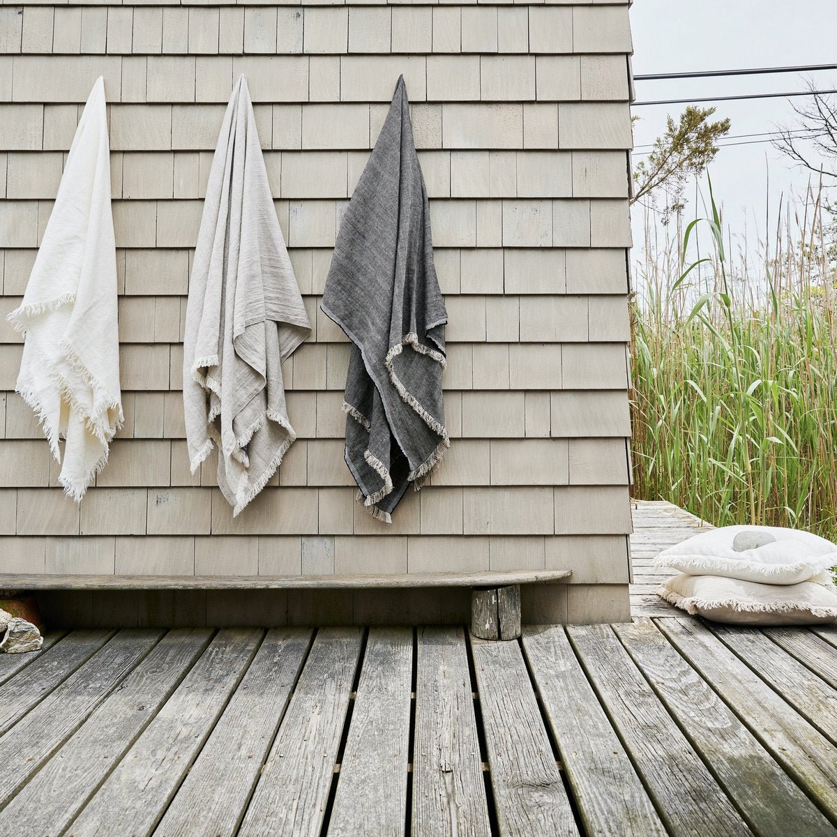 Linen Throw in White - Sweet Water Decor - throw blanket