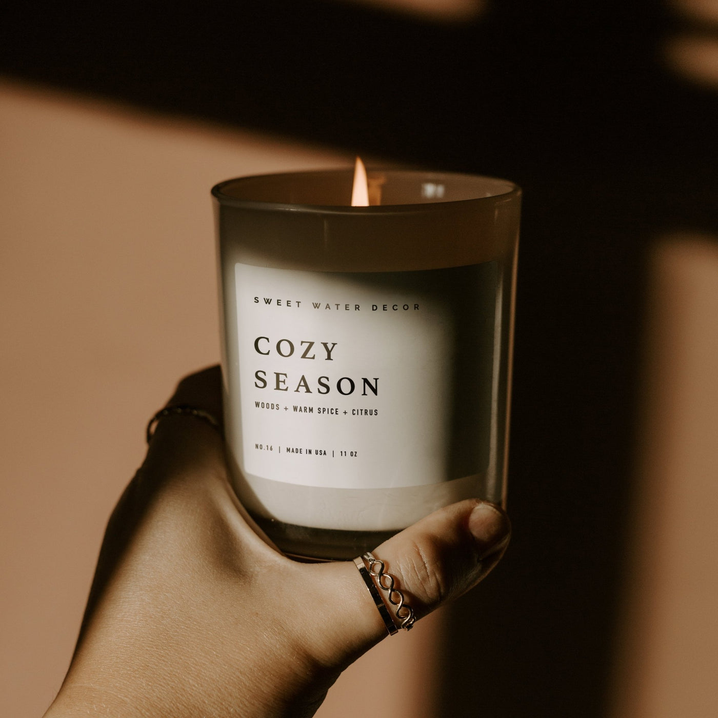 Cozy Season Soy Candle - White Jar - 11 oz - Sweet Water Decor - Candles