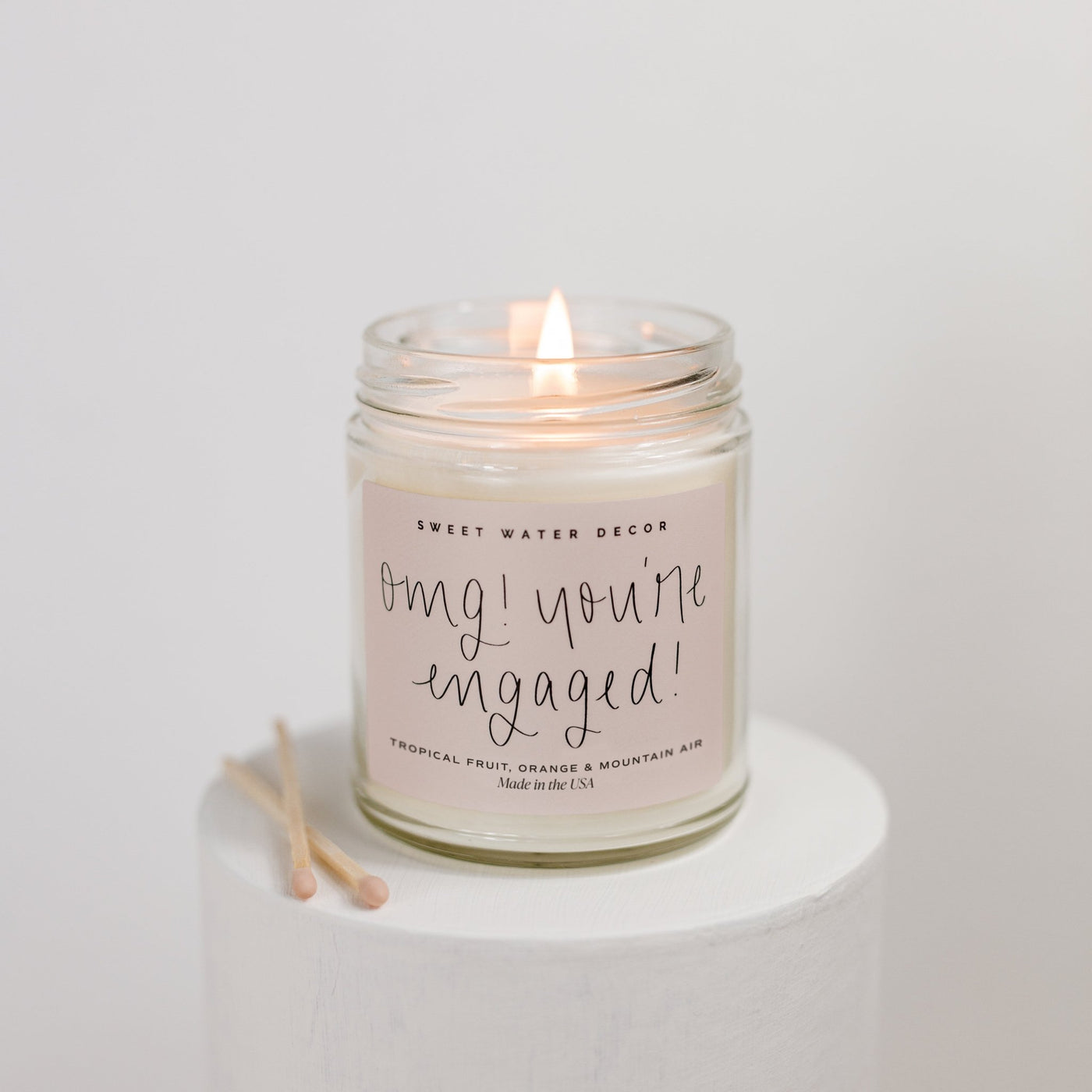OMG! You're Engaged! Soy Candle - Clear Jar - 9 oz - Sweet Water Decor - Candles