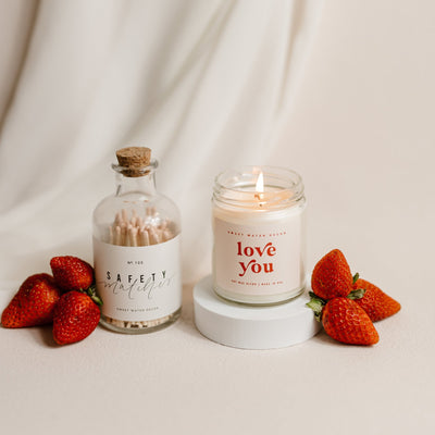 Love You Soy Candle - Clear Jar - 9 oz - Sweet Water Decor - Candles