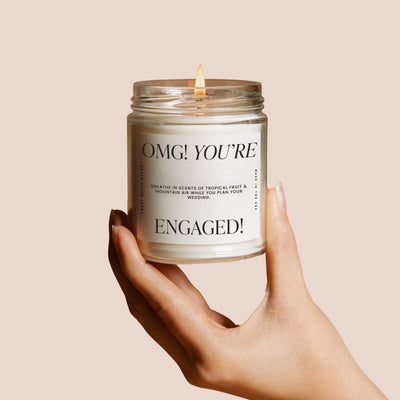 OMG! You're Engaged! Soy Candle - Large Quote Label - 9 oz - Sweet Water Decor - Candles