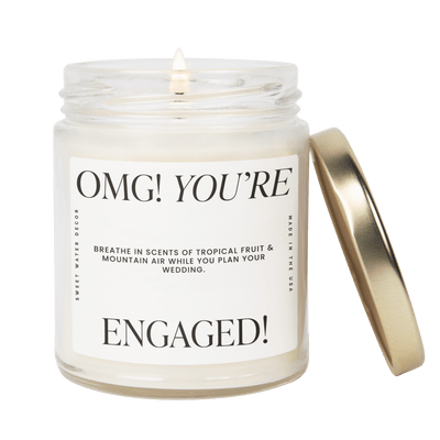 OMG! You're Engaged! Soy Candle - Large Quote Label - 9 oz - Sweet Water Decor - Candles