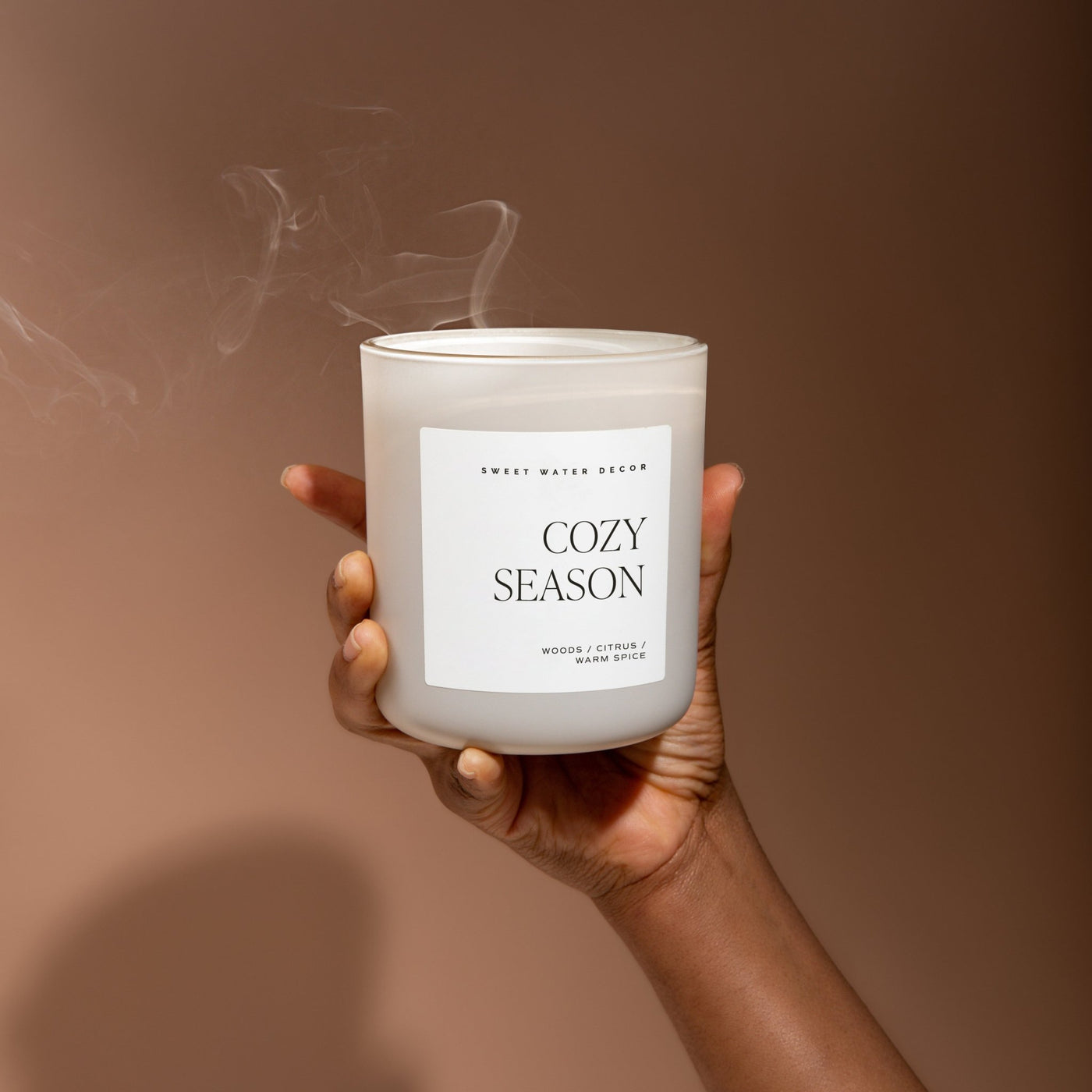 Cozy Season Soy Candle - Tan Matte Jar - 15 oz - Sweet Water Decor - Candles