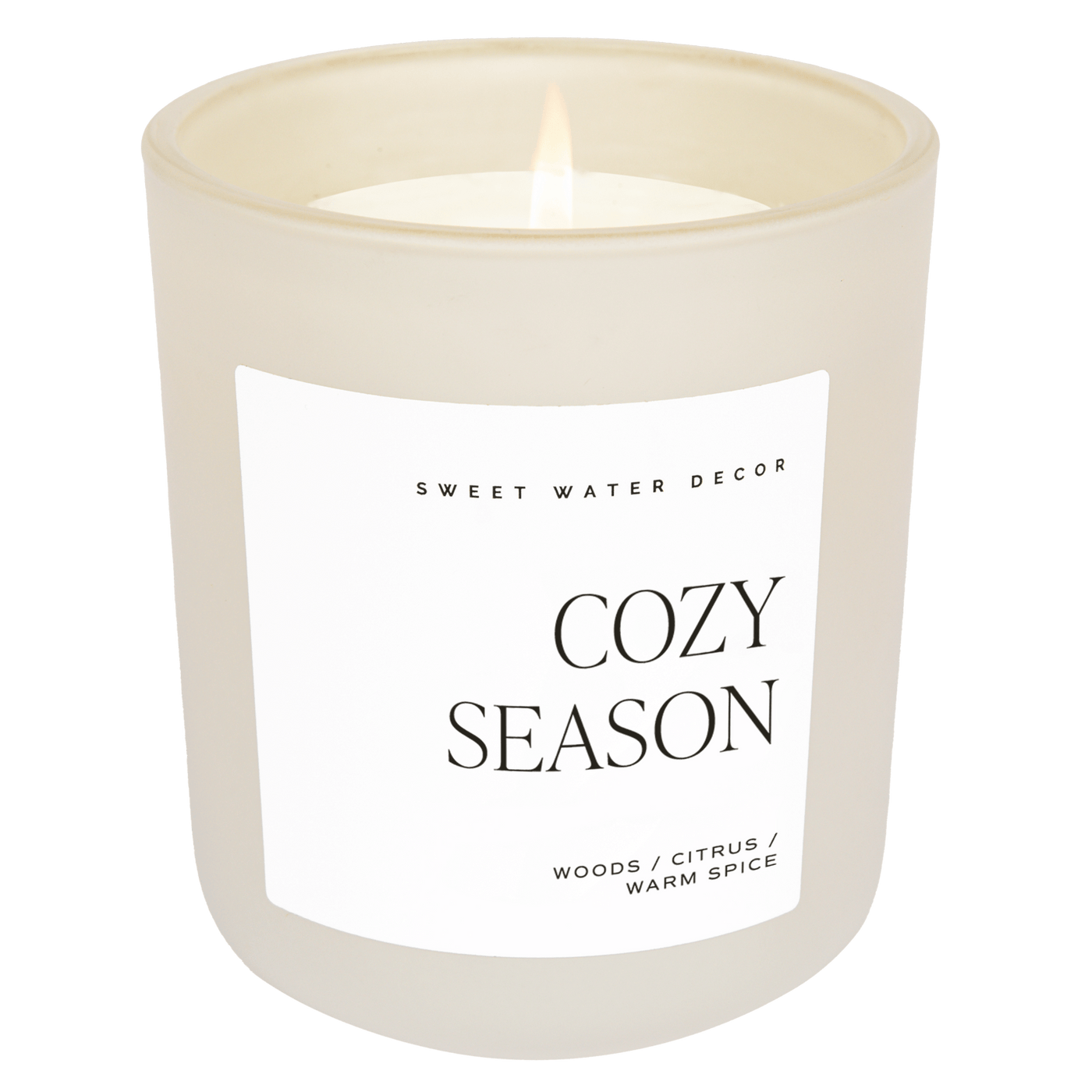 Cozy Season Soy Candle - Tan Matte Jar - 15 oz - Sweet Water Decor - Candles