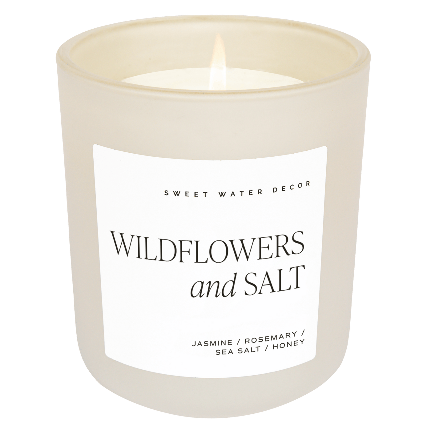 Wildflowers and Salt Soy Candle - Tan Matte Jar - 15 oz - Sweet Water Decor - Candles