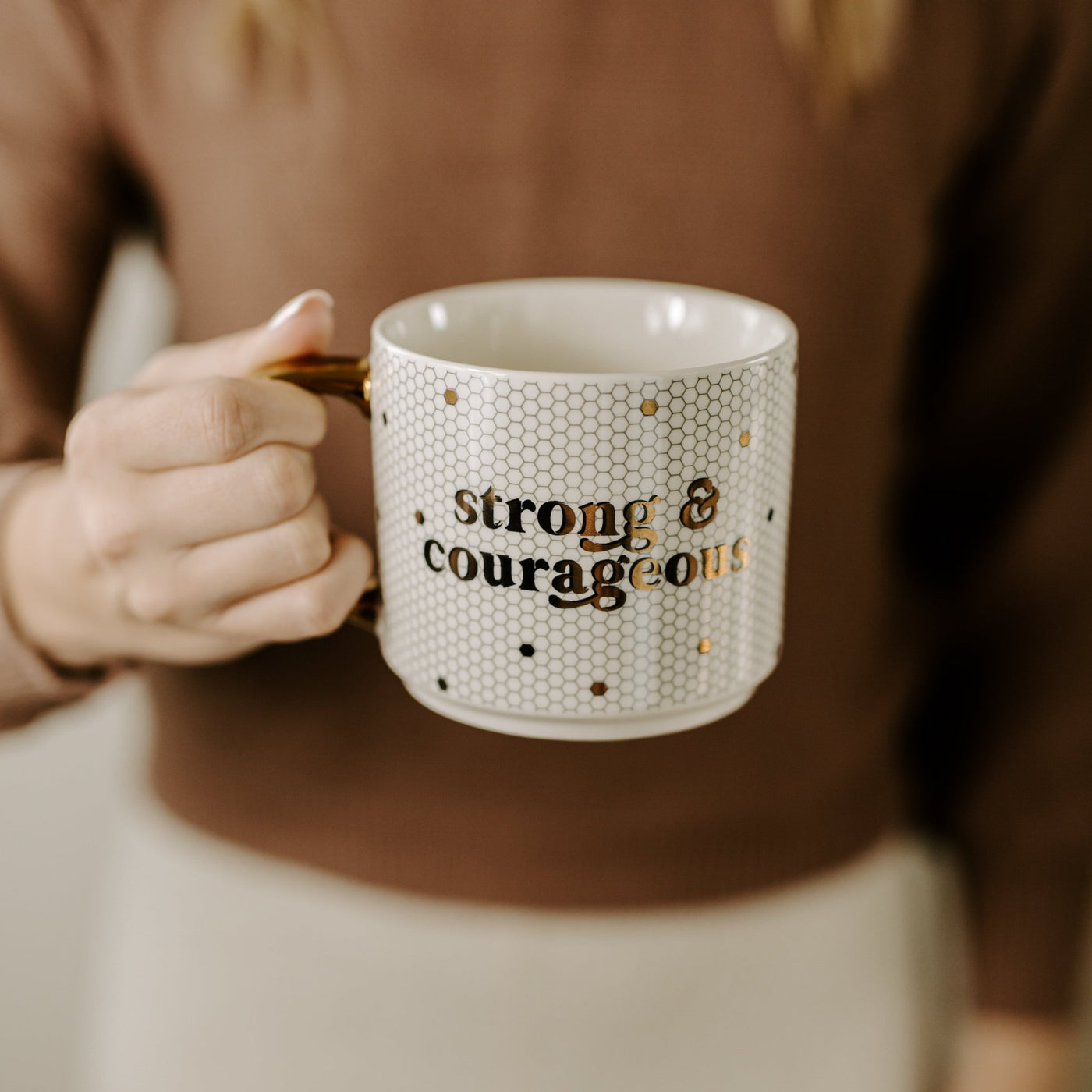 Strong and Courageous 17oz. Tile Coffee Mug - Sweet Water Decor - Coffee Mugs