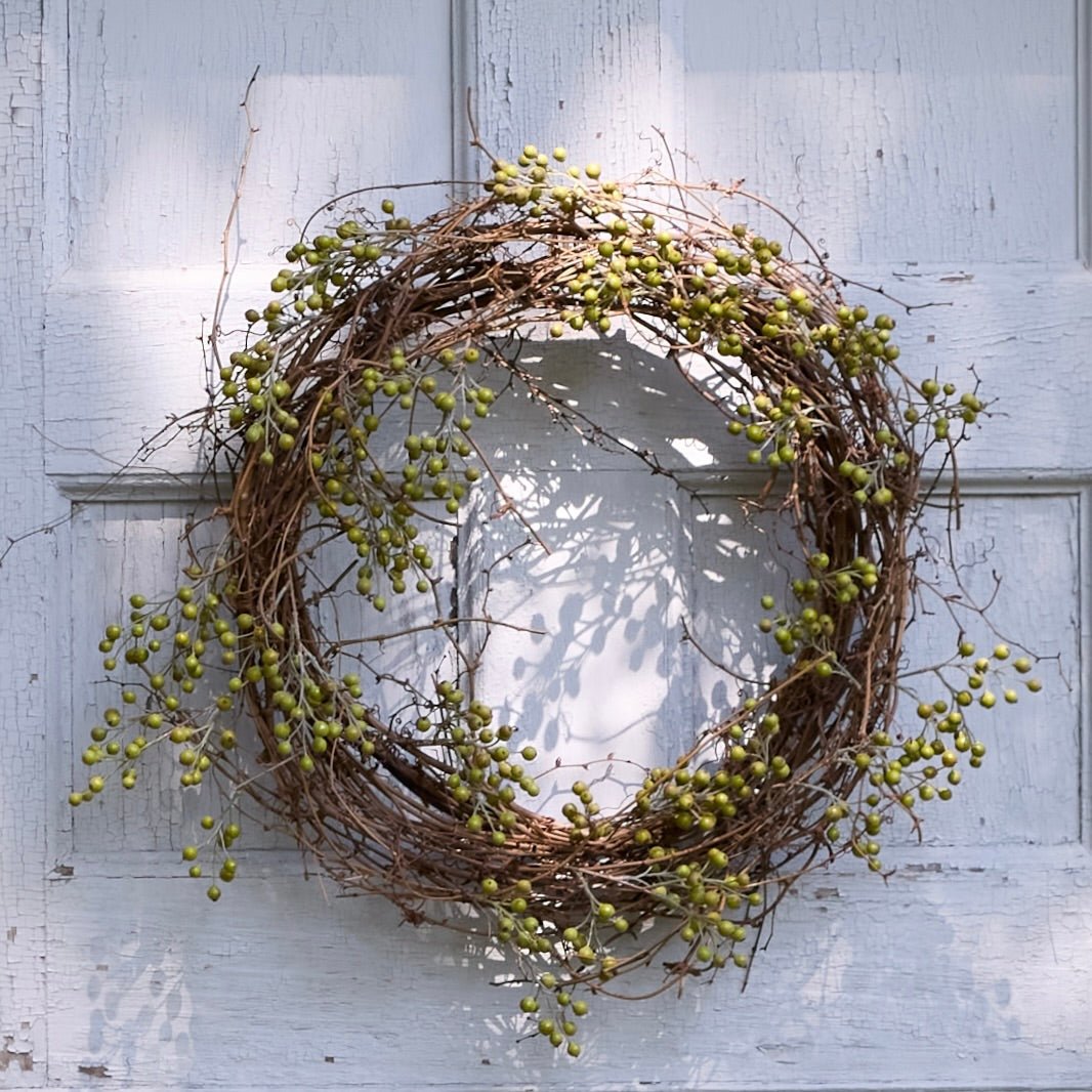 EcoFaux Green Ilex Berry Wreath - Sweet Water Decor - Wreaths