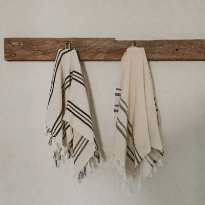 Jordan Turkish Cotton + Bamboo Hand Towel - Three Stripe - Sweet Water Decor - Hand Towels