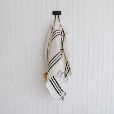 Jordan Turkish Cotton + Bamboo Hand Towel - Three Stripe - Sweet Water Decor - Hand Towels