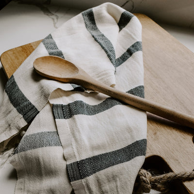Turkish Cotton + Bamboo Hand Towel - Single Stripe - Sweet Water Decor - Hand Towels