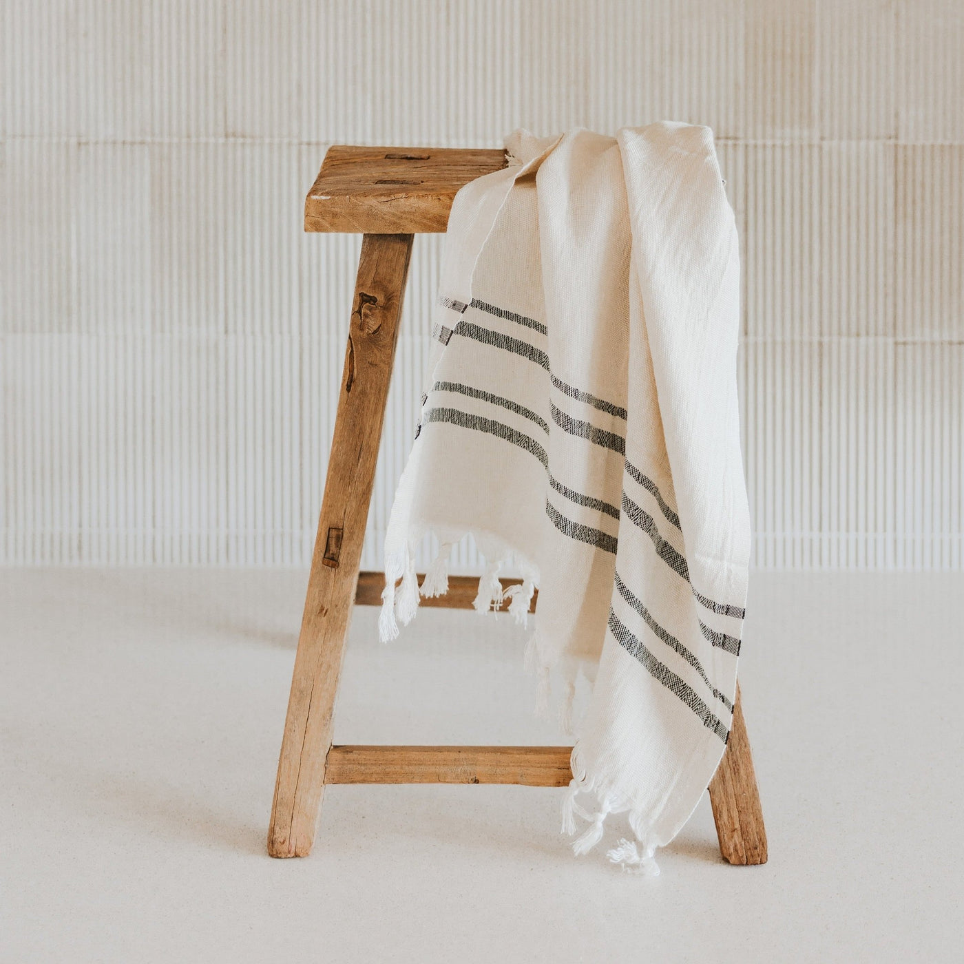 Haley Turkish Cotton + Bamboo Hand Towel - Two Stripe - Sweet Water Decor - Hand Towels