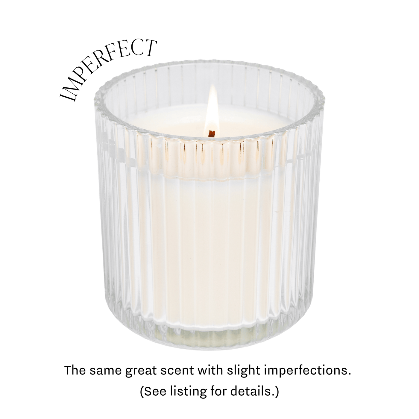 Imperfect Fresh Coffee Fluted Soy Candle - Ribbed Glass Jar - 11 oz - Sweet Water Decor - Candles