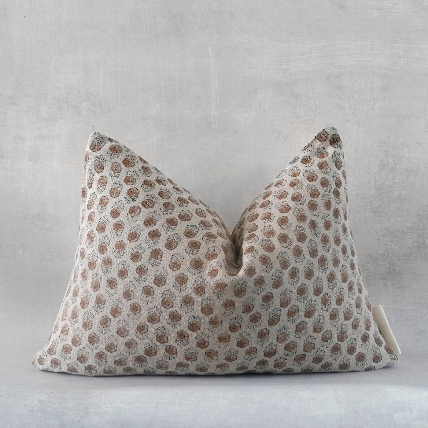 NENE-Indian Hand Block Linen Lumbar Pillow cover - Sweet Water Decor - Pillow Cover