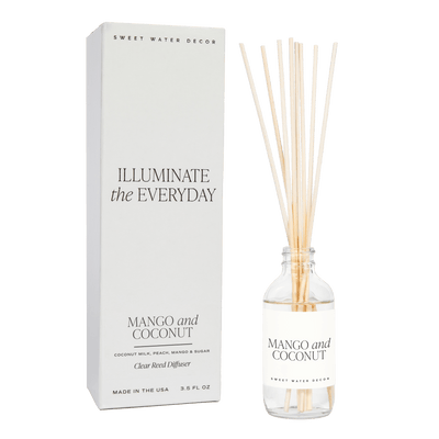 Mango and Coconut Clear Reed Diffuser - Sweet Water Decor - Reed Diffusers