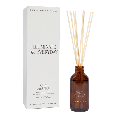 Salt and Sea Amber Reed Diffuser - Sweet Water Decor - Reed Diffusers