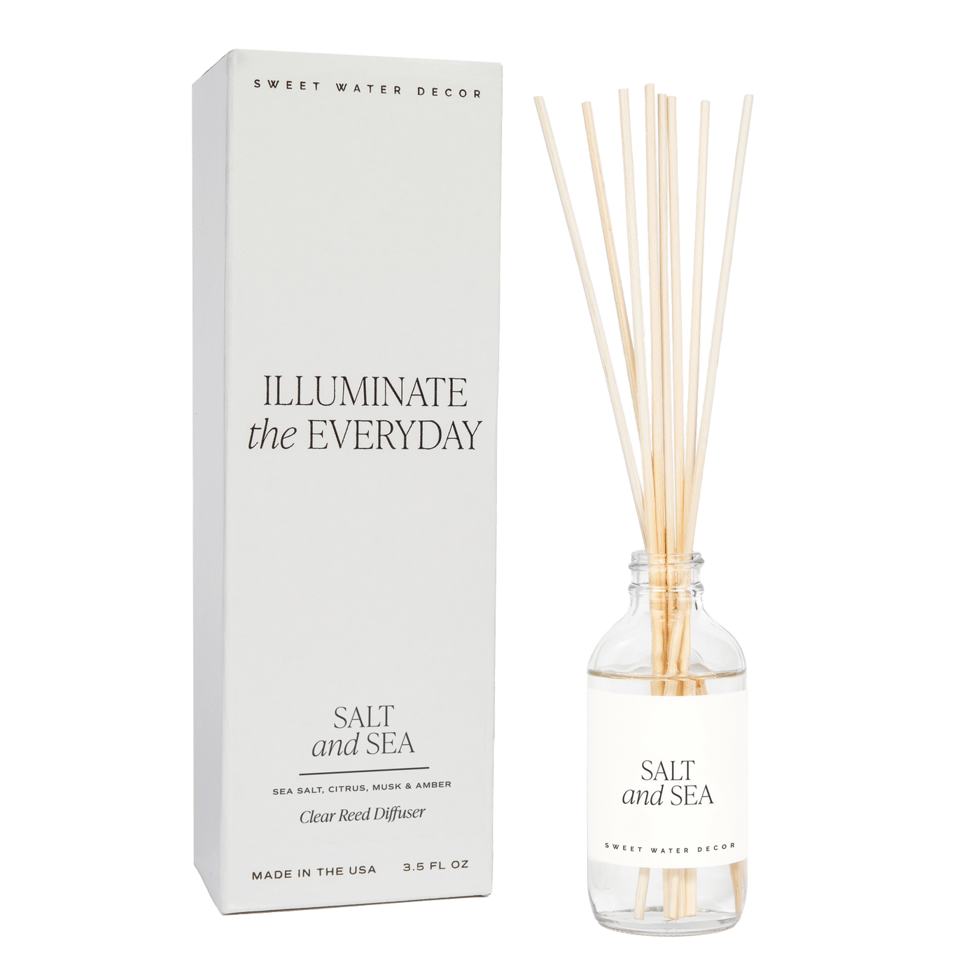 Salt and Sea Clear Reed Diffuser - Sweet Water Decor - Reed Diffusers