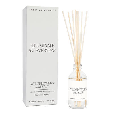 Wildflowers and Salt Clear Reed Diffuser - Sweet Water Decor - Reed Diffusers