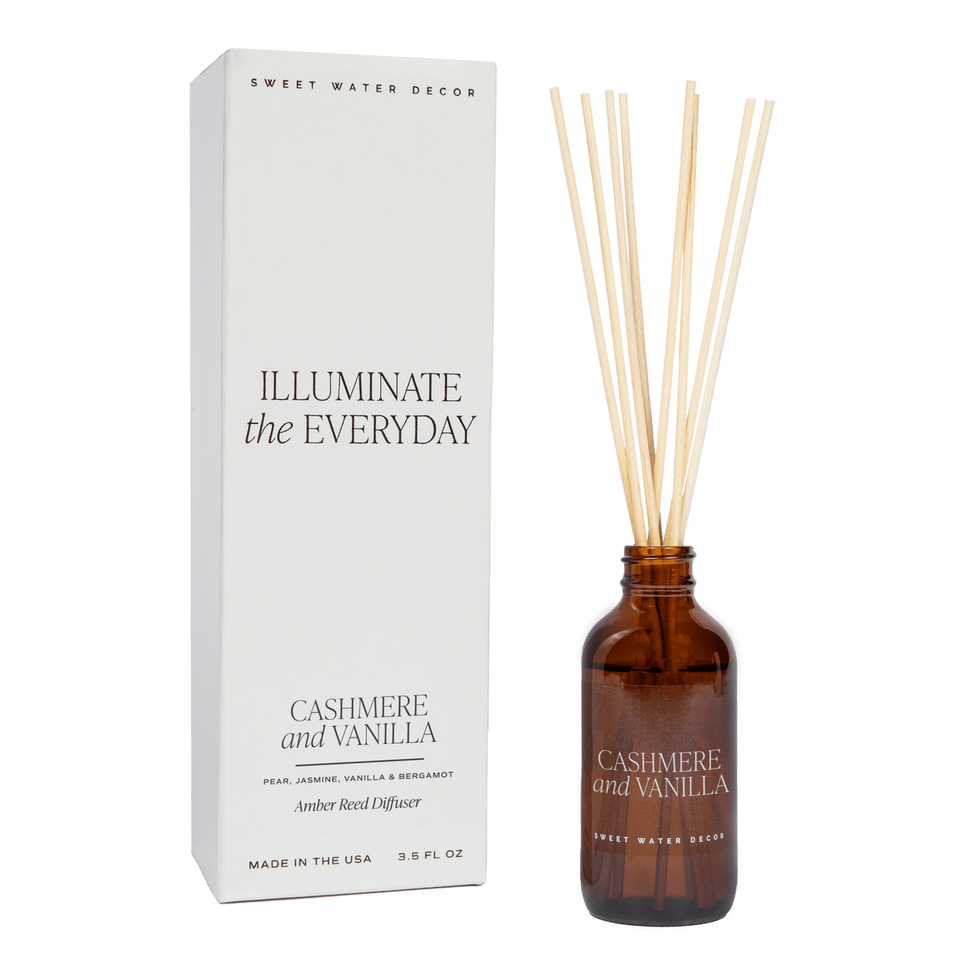 Cashmere and Vanilla Amber Reed Diffuser - Sweet Water Decor - Reed Diffusers