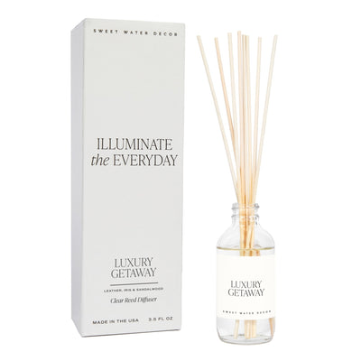 Luxury Getaway Clear Reed Diffuser - Sweet Water Decor - Reed Diffusers