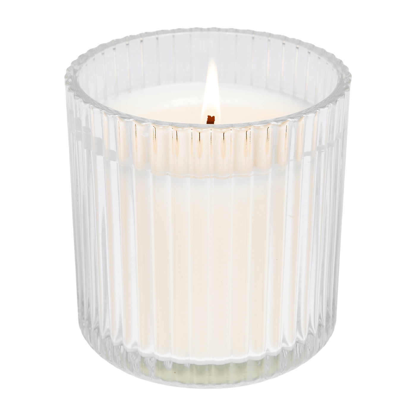 Cozy Season Fluted Soy Candle - Ribbed Glass Jar - 11 oz - Sweet Water Decor - Candles