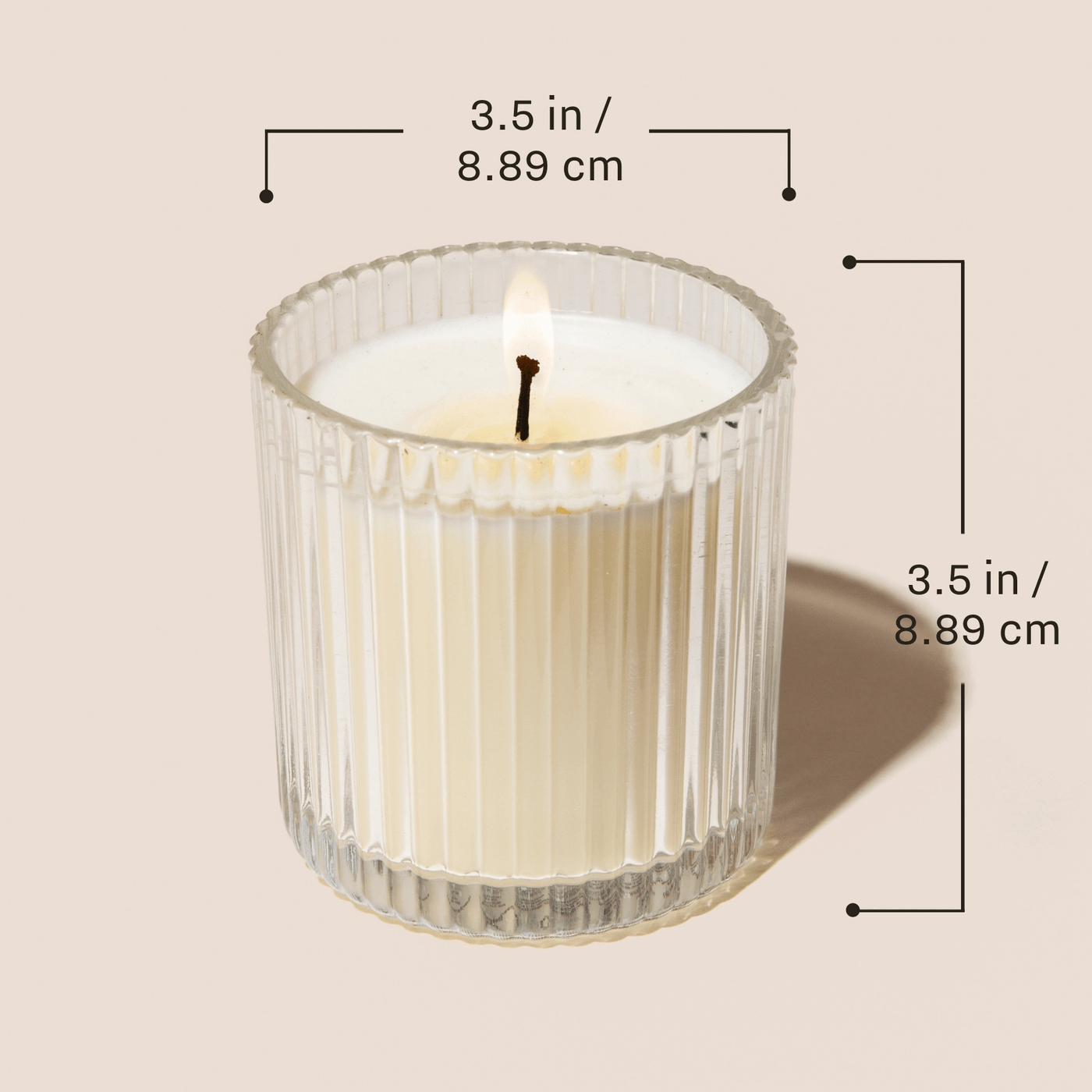 Warm and Cozy Fluted Soy Candle - Ribbed Glass Jar - 11 oz - Sweet Water Decor - Candles
