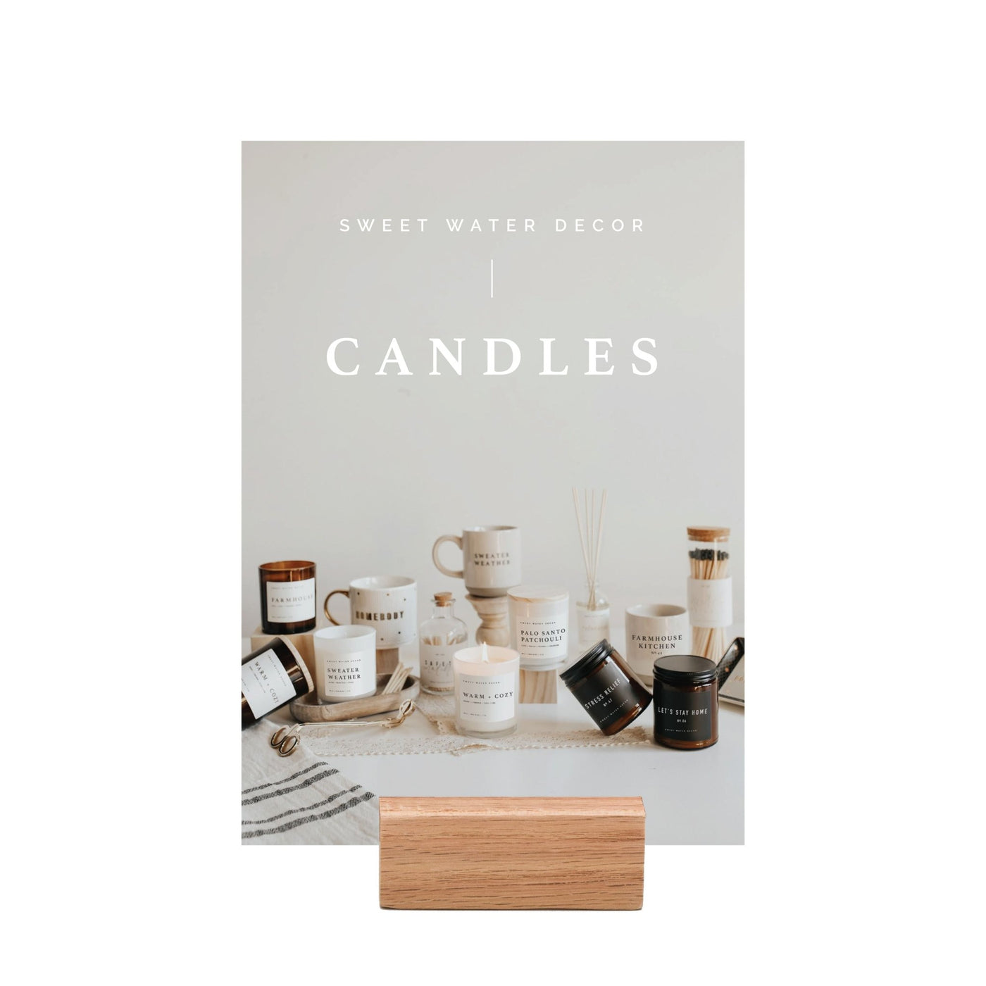 Candle Shelf Talker + Block - Sweet Water Decor - Marketing Tools