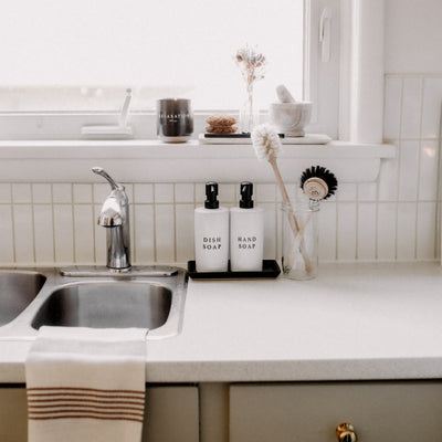 15oz White Stoneware Dish Soap Dispenser - Sweet Water Decor - Dispensers
