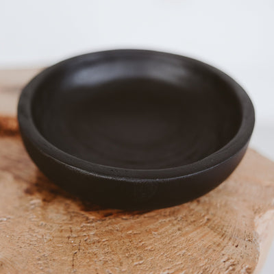 Black Decorative Wood Bowl - Sweet Water Decor - Bowls