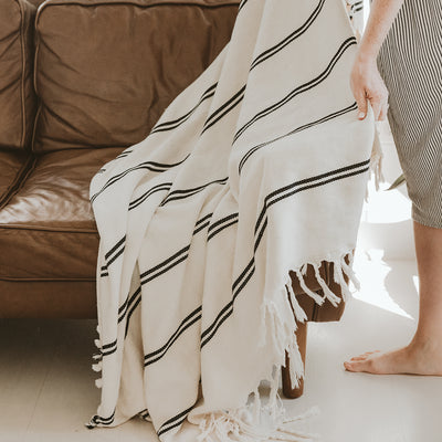 Kate Turkish Blanket - Two Stripe - Sweet Water Decor - Blankets