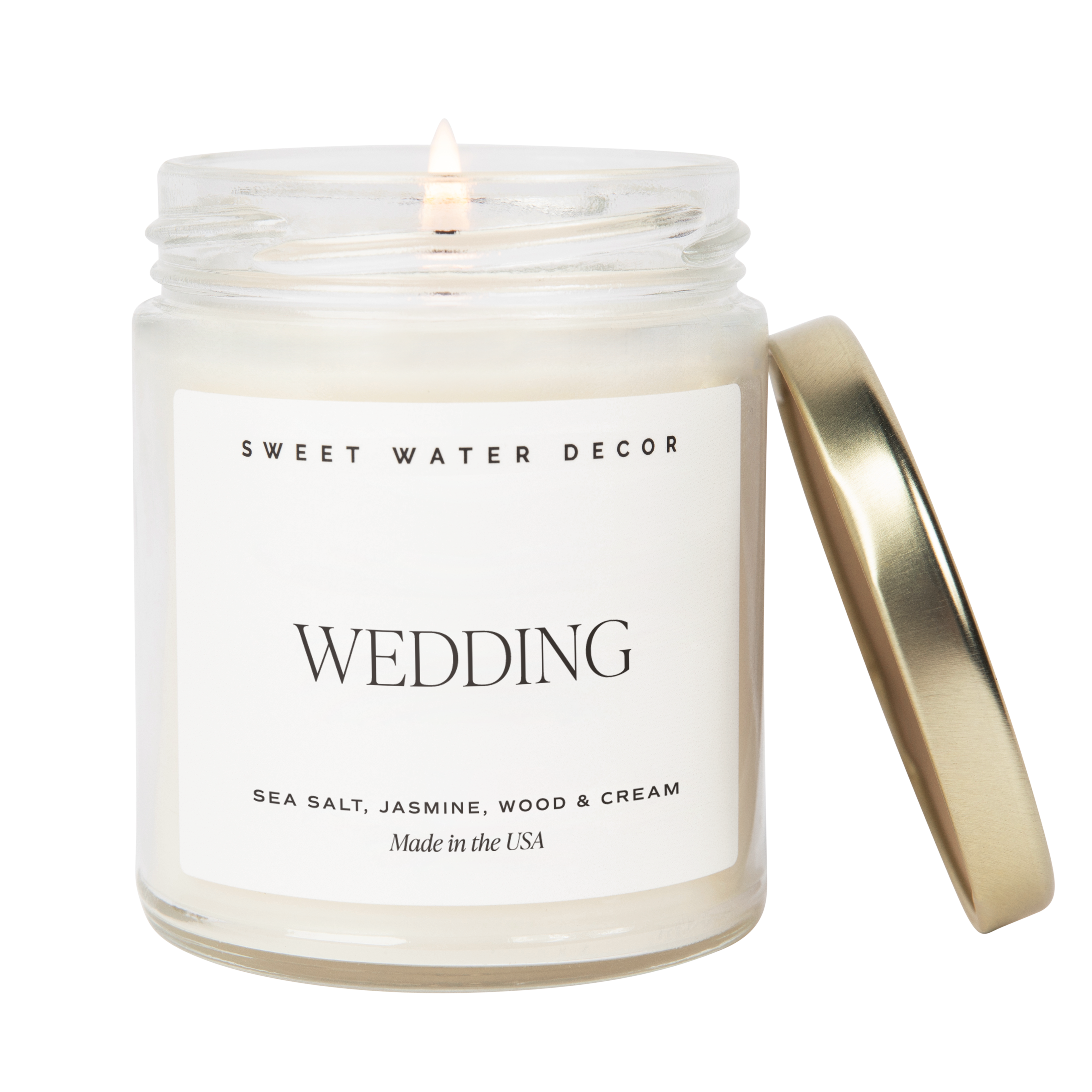 Congratulations Handmade Soy Wax Candle Glitter Scented Gift White Wedding