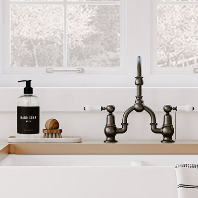 16oz Clear Plastic Hand Soap Dispenser - Black Label - Sweet Water Decor - Dispensers