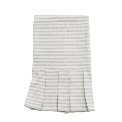 Grey Striped Tea Towel with Ruffle