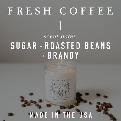 Fresh Coffee Soy Candle - Amber Jar - 11 oz - Sweet Water Decor - Candles
