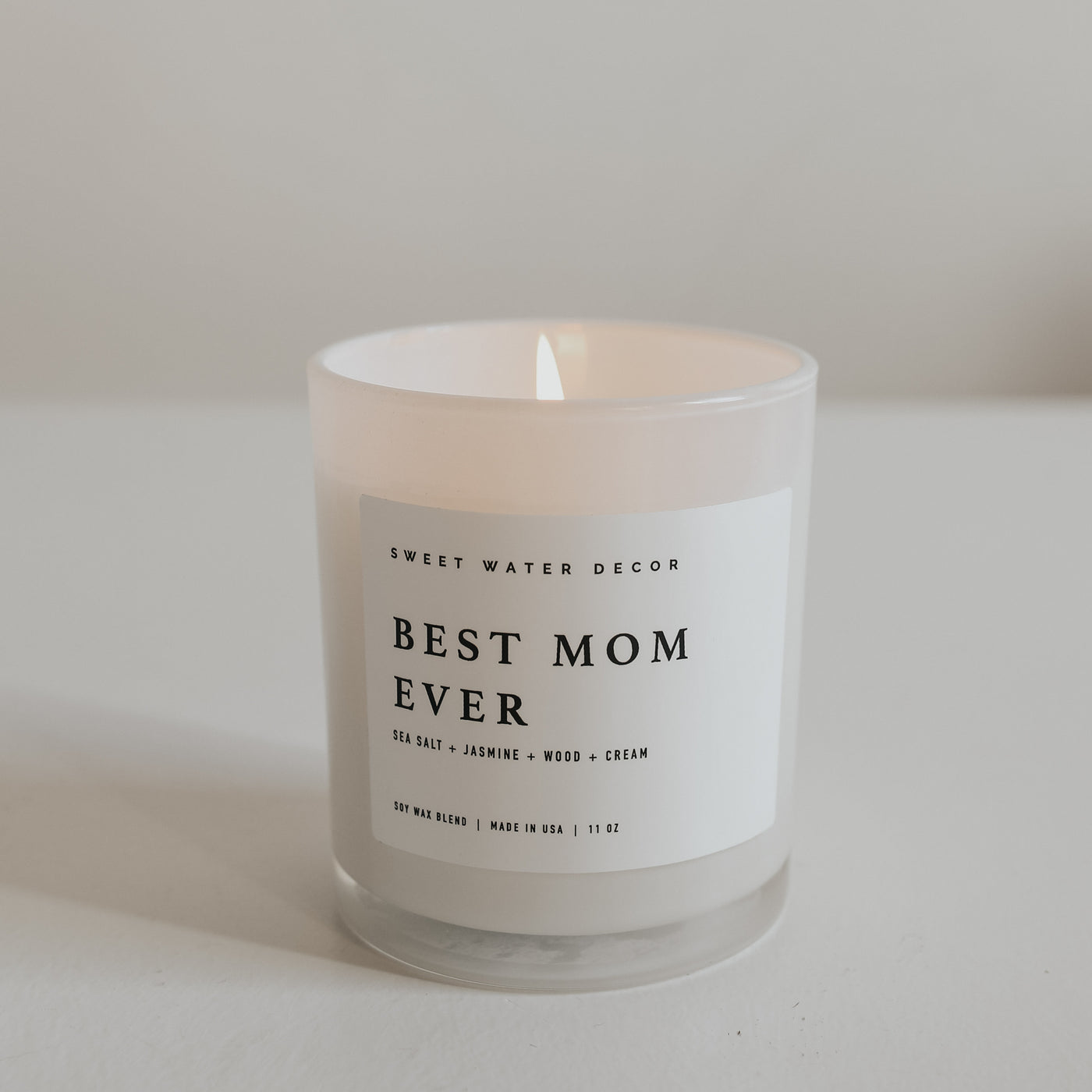 Best Mom Ever! Soy Candle - White Jar - 11 oz - Sweet Water Decor - Candles
