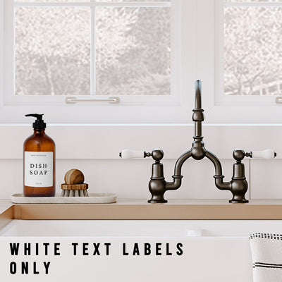 White Text Labels for Plastic and Glass Dispensers - Sweet Water Decor - Dispensers