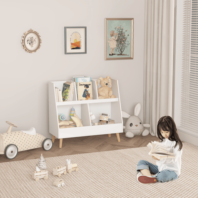 Walker Edison | Kids Bookcase and Toy Organizer - Sweet Water Decor - Storage & Organization