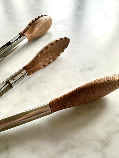 Acacia Wood Tongs, Set of 2 - Sweet Water Decor - tongs