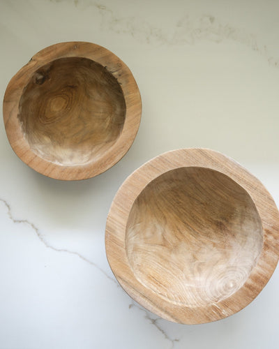 Teak Wood Dish Set - Sweet Water Decor - wood bowl