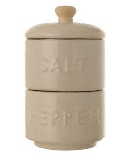 Stoneware Stackable Salt & Pepper Pots - Sweet Water Decor - Salt and pepper