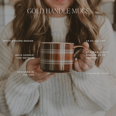 Mrs 14oz. Gold Handle Coffee Mug - Sweet Water Decor - Coffee Mugs