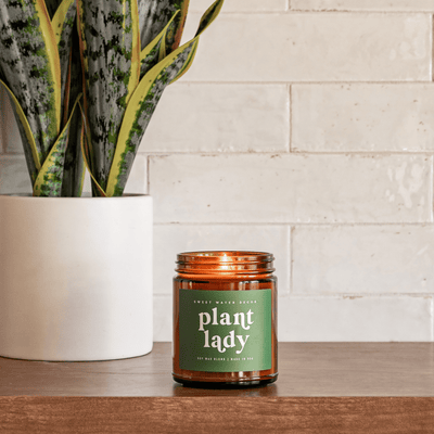 Plant Lady Soy Candle - Amber Jar - 9 oz (Wildflowers and Salt) - Sweet Water Decor - Candles