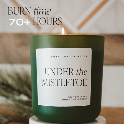 Under the Mistletoe Soy Candle - Green Matte Jar - 15 oz