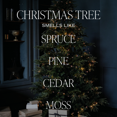 Christmas Tree Soy Candle - Cream Stoneware Jar - 12 oz