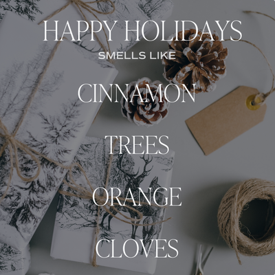 Happy Holidays Soy Candle - Clear Jar - 9 oz
